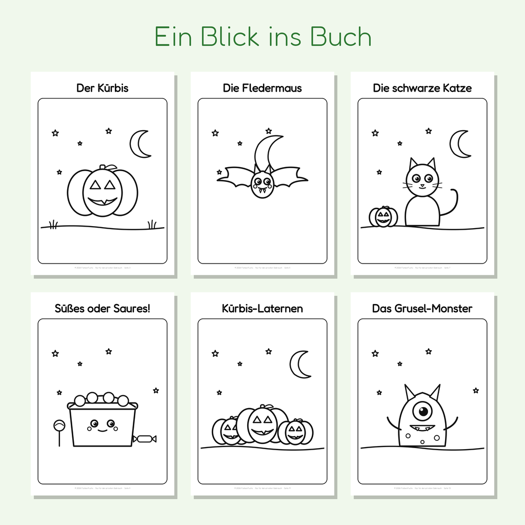 Vorschau der Halloween-Ausmalbilder