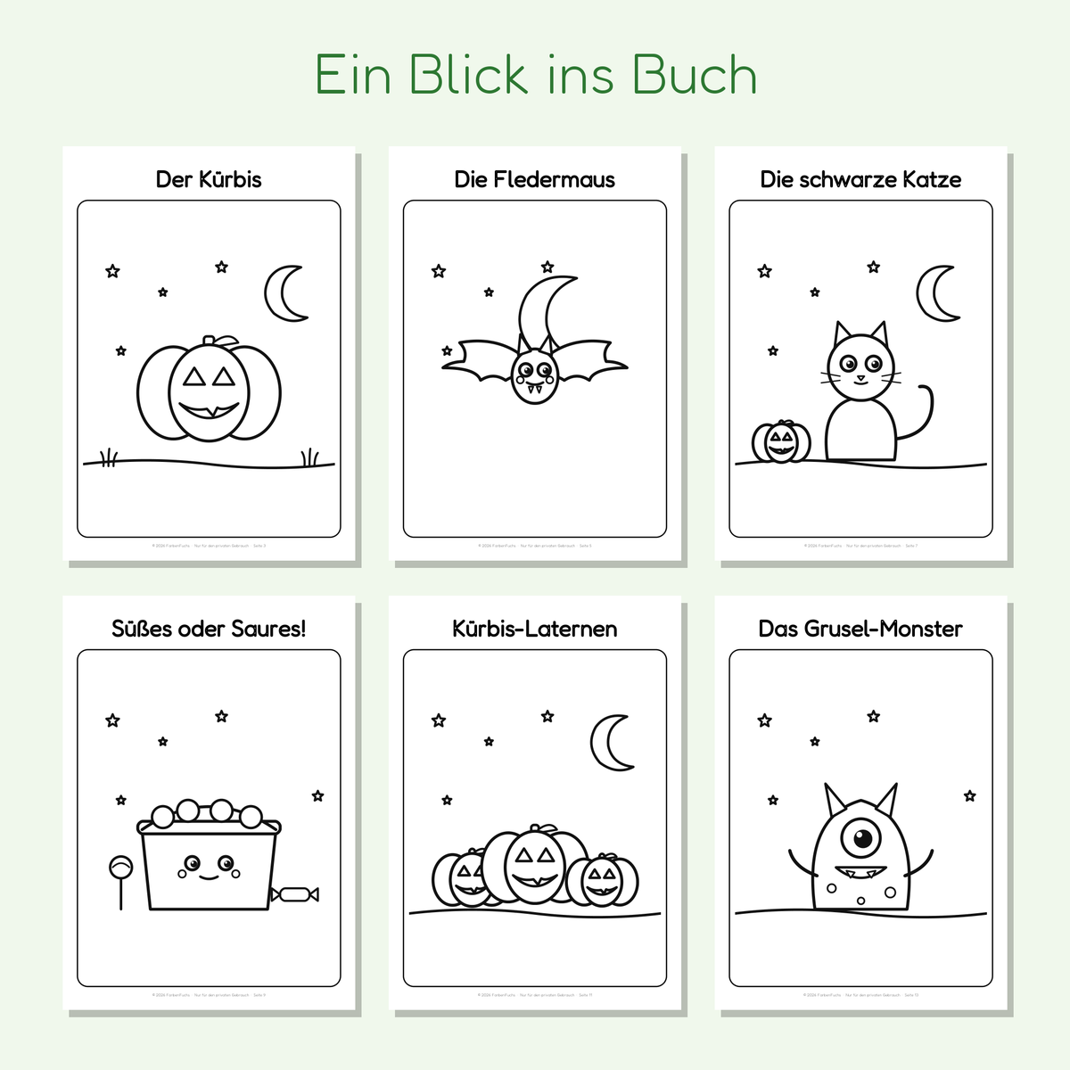 Vorschau der Halloween-Ausmalbilder