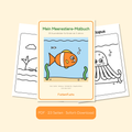 Meerestiere-Malbuch PDF mit Clownfisch auf dem Cover