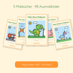 Mega-Paket: alle 5 FarbenFuchs-Malbücher