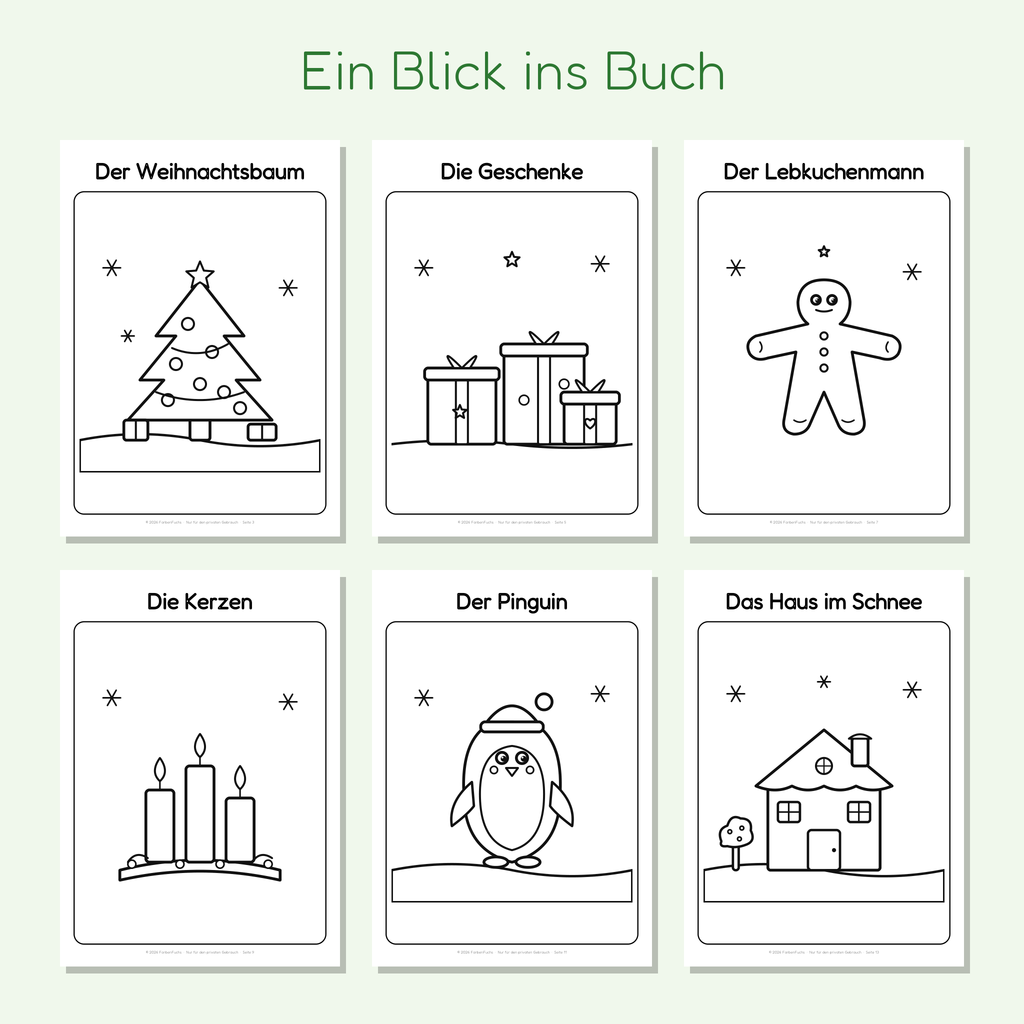 Vorschau der Weihnachts-Ausmalbilder