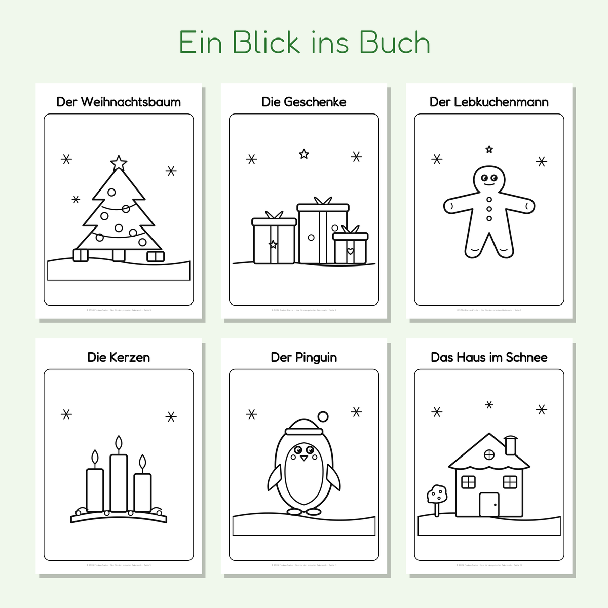 Vorschau der Weihnachts-Ausmalbilder